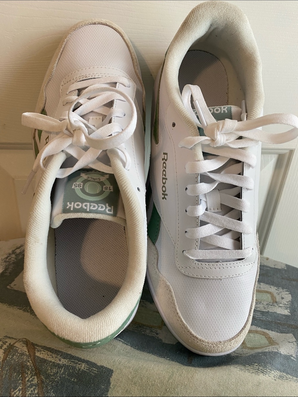 Reebok Size 9 Court Advance White and Green Women’s Sneakers - Picture 7 of 12
